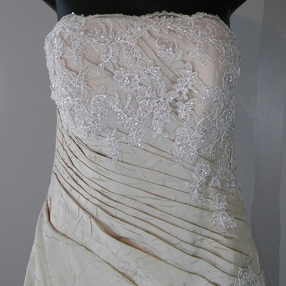 Size 6 Cosmobella Sand Wedding Dress, NWT